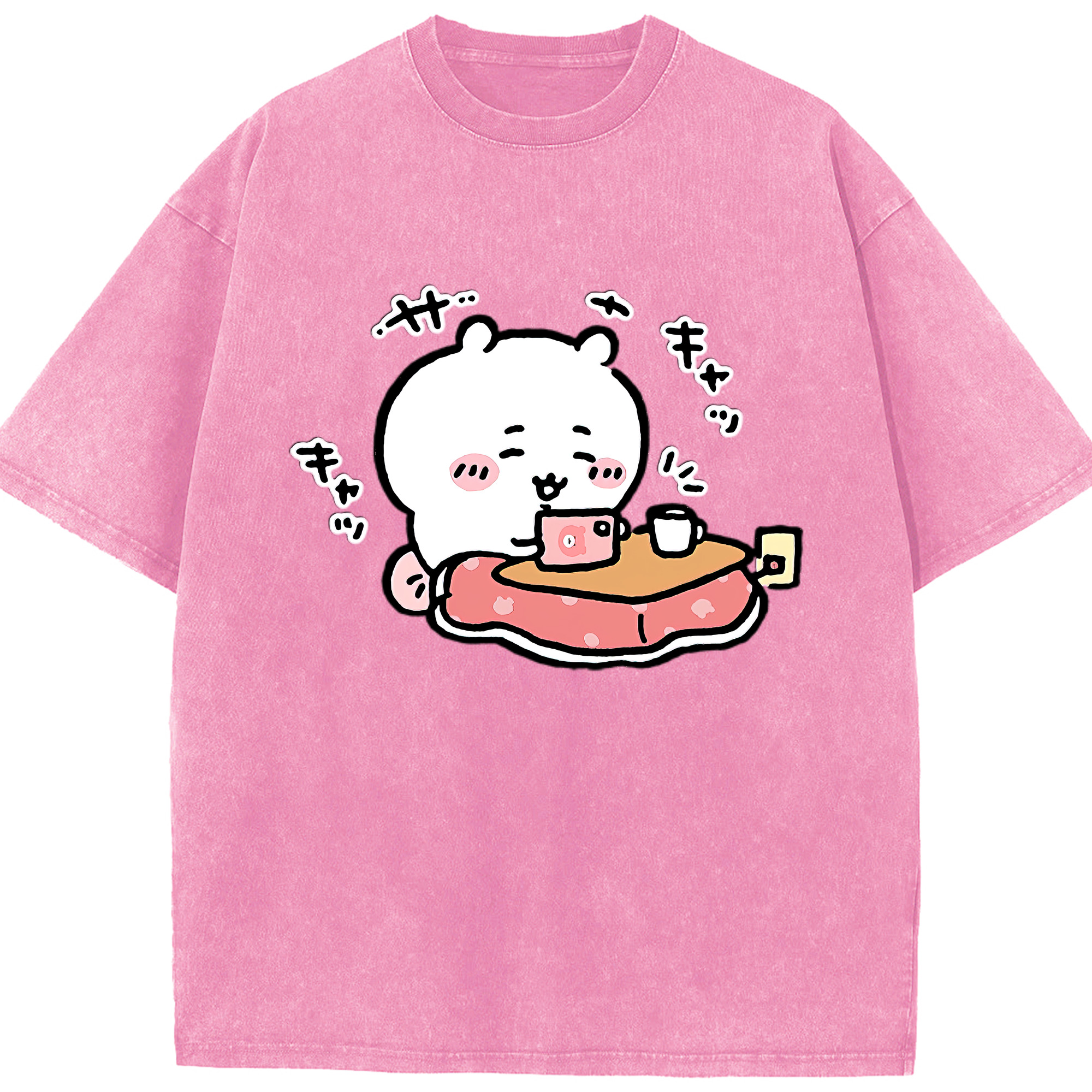 （画像用） ちいかわ ちいかわ Chii-kawa chiikawa 綿100% ヴィンテージ風 半袖Tシャツ（フロントプリント）